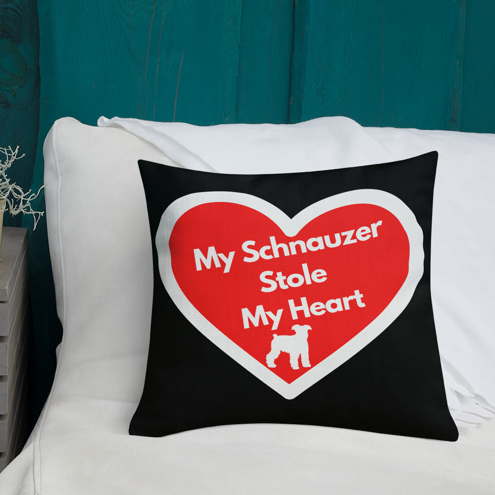 Black Pillow For Schnauzer Dog Lovers, Dog Lover Pillows