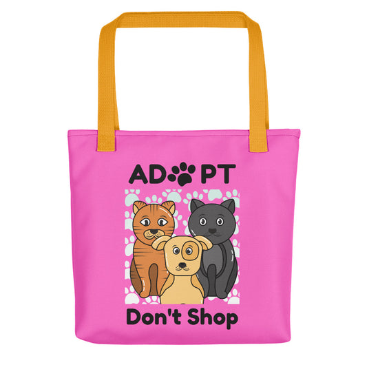 Adopt, Don't Shop Tote Bags - Pink