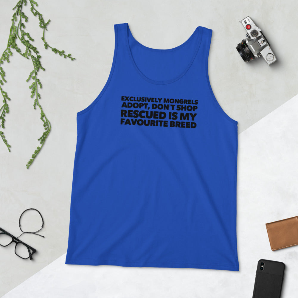 Exclusively Mongrels Unisex Tank Top Blue
