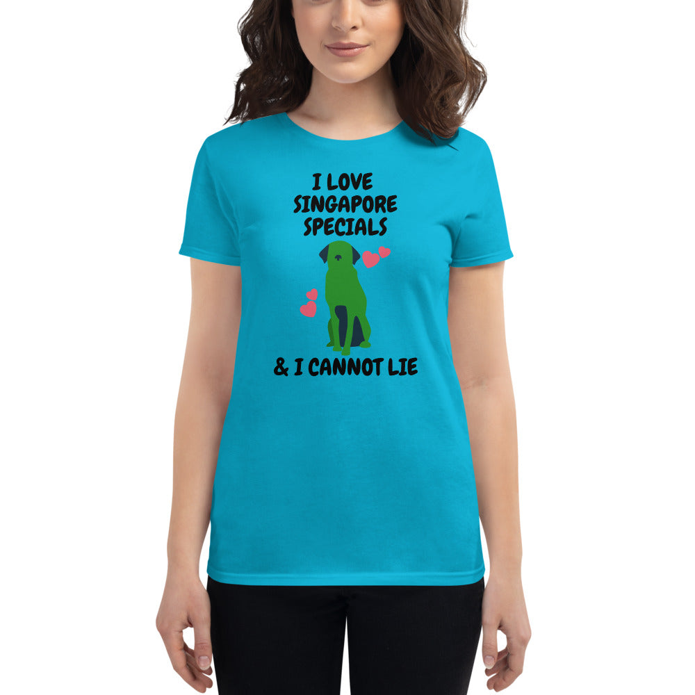 I Love Singapore Specials, Women's short sleeve t-shirt, Blue