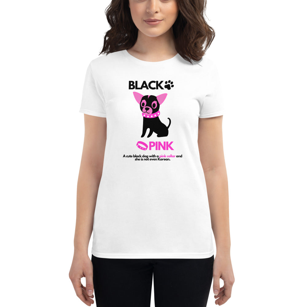 Black Pink Dog, Women's short sleeve t-shirt