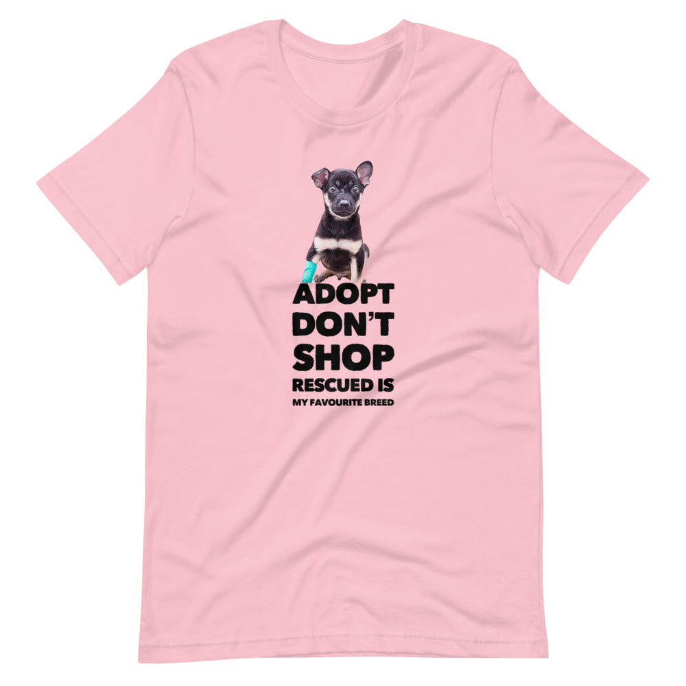 adopt, don't shop dog dad shirt - unisex t-shirt, dog mom shirt, best gifts for dog lovers, dog lover shirt, gifts for dog dad, funny shirt