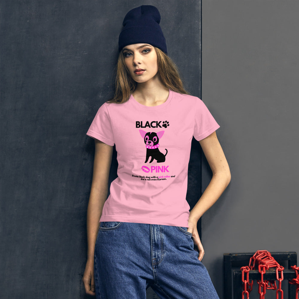 Black Pink Dog, Women's short sleeve t-shirt