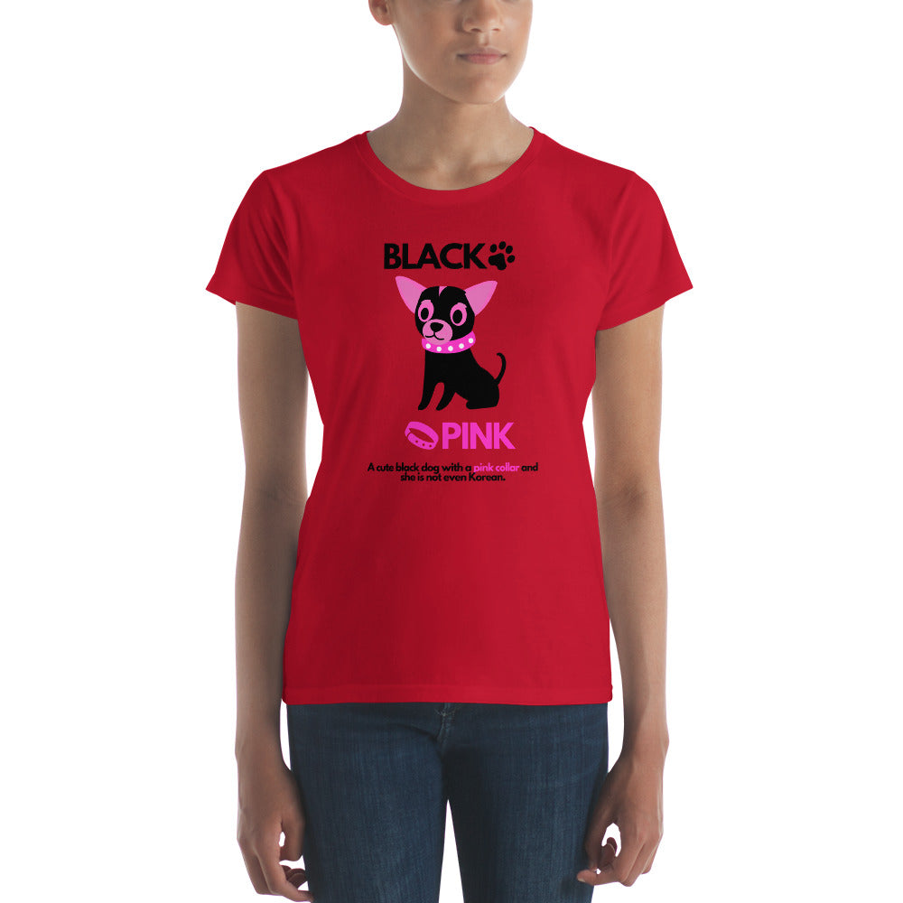 Black Pink Dog Dog Mom Shirt, Women's T-Shirt, Dog Mom Gift