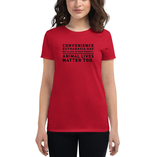 No To Euthanasia Dog Mom Shirt, Women's Short-Sleeve T