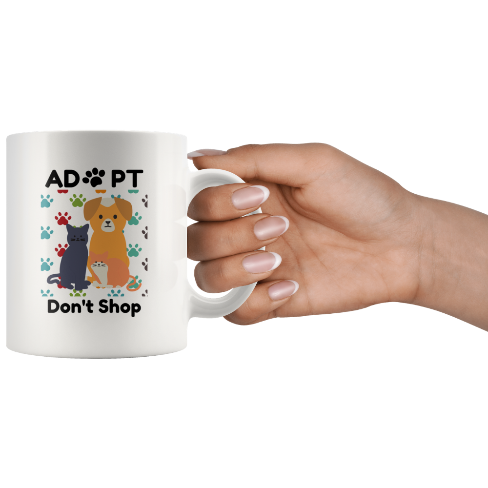 adopt don't shop coffee mug