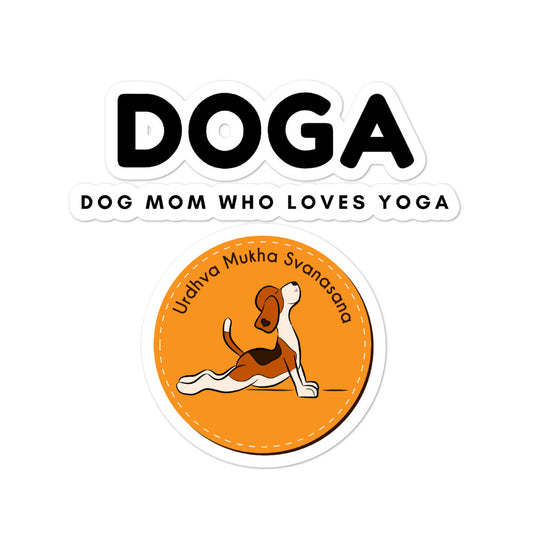 DOGA Dog Mom Who Loves Yoga on Bubble-Free Stickers