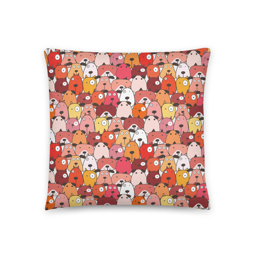 Crazy Dogs Red Premium Pillow