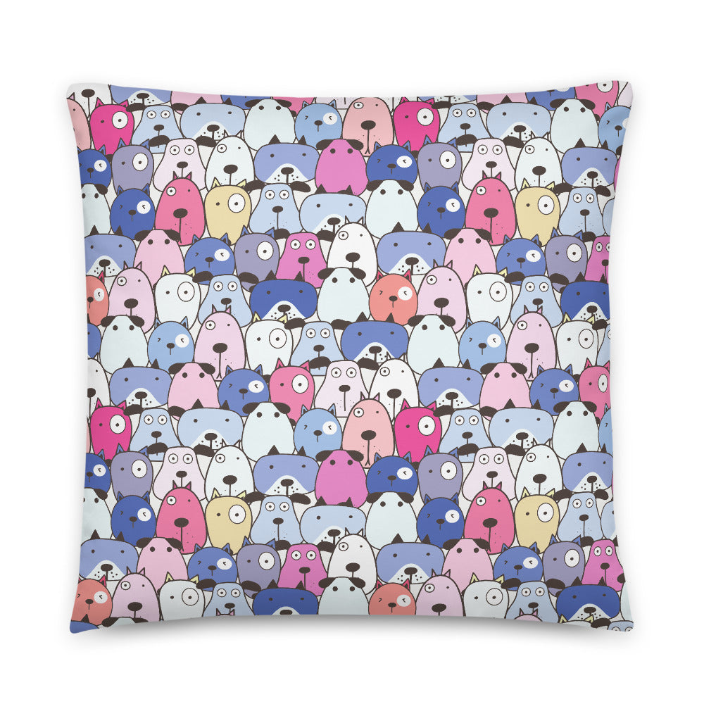 Crazy Dogs Purple Premium Pillow