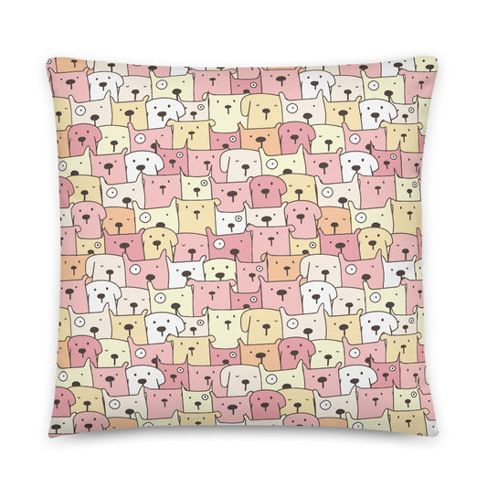 Crazy Dogs Baby Pink Premium Pillow