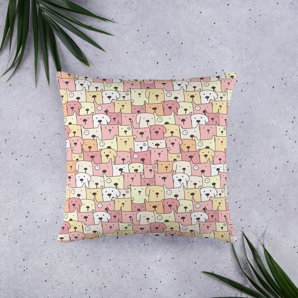 Crazy Dogs Baby Pink Premium Pillow