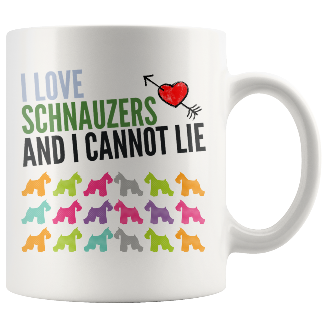 I Love Schnauzer Dog Coffee Mug - Dog Dad Dog Mom Coffee Mug
