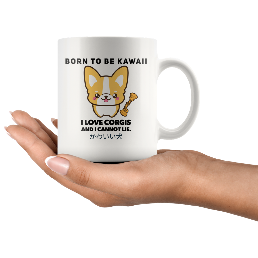 Born To Be Kawaii Corgi Coffee Mug, 11oz
