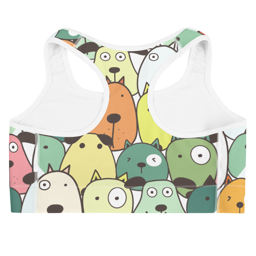 Funny Dogs Sports Bras - Green