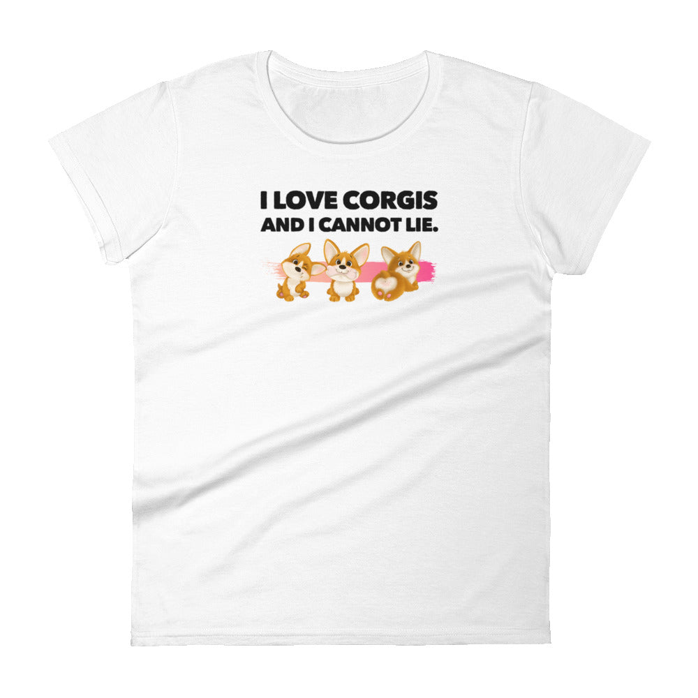 I Love Corgis on Women's Short Sleeve T-Shirt, Dog Mom Shirt