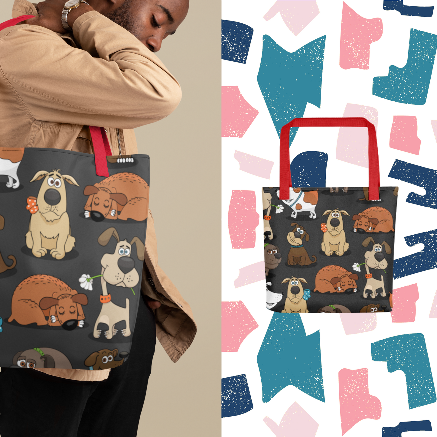 Proud Dog Moms' Black Dog Tote Bags For Dog Lovers