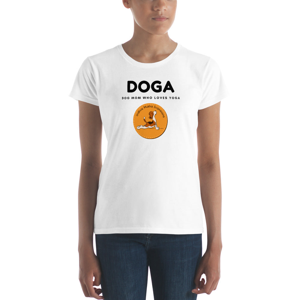 DOGA Dog Mom Who Loves Yoga Women's short sleeve t-shirt