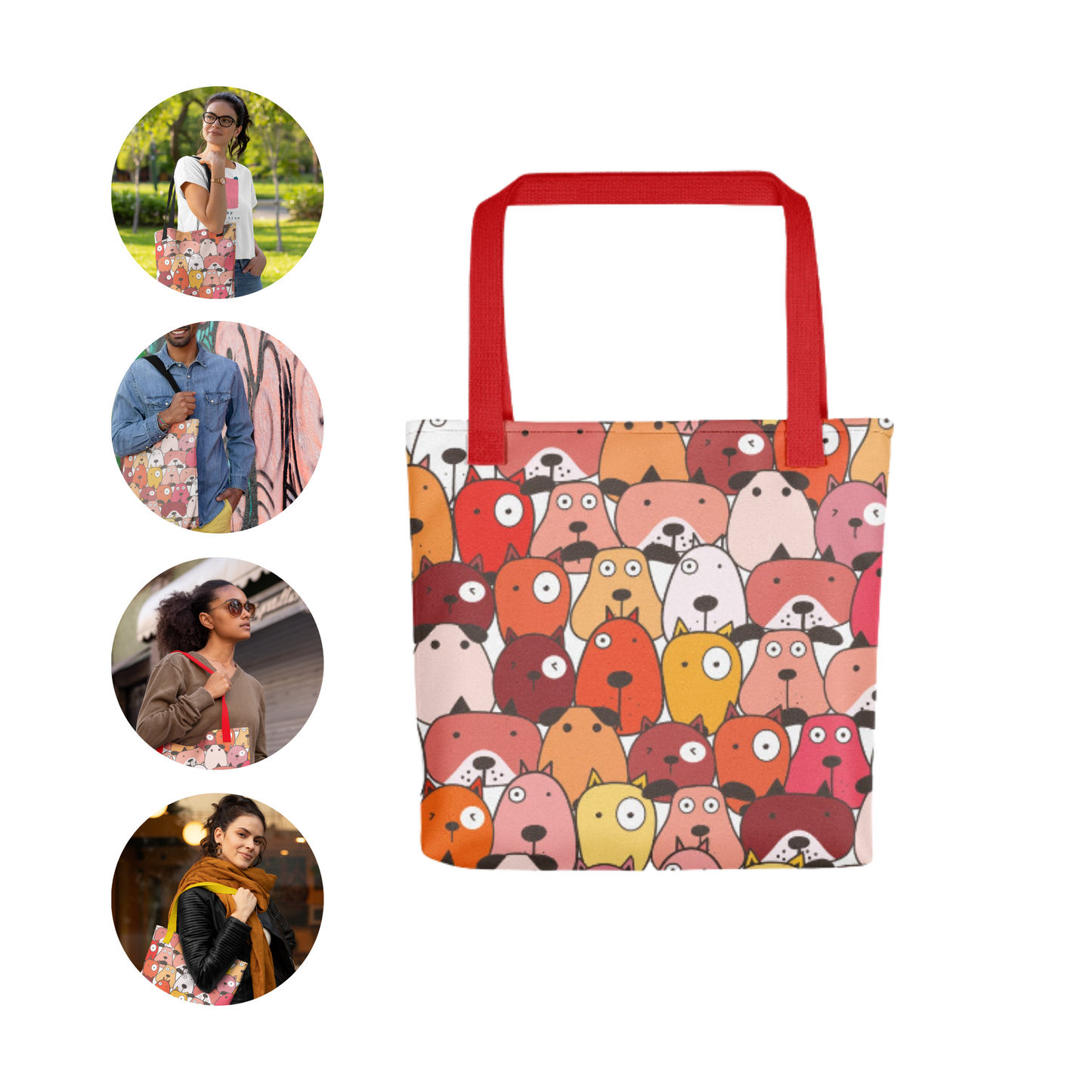 Funny Dog Red Dog Mom Tote Bags For Dog Lovers