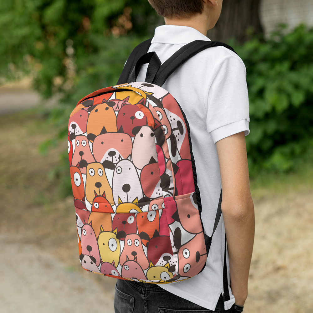 Funny Dogs Red Backpack For Dog Lovers