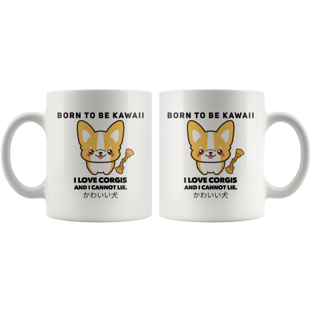 Born To Be Kawaii Corgi Coffee Mug, 11oz