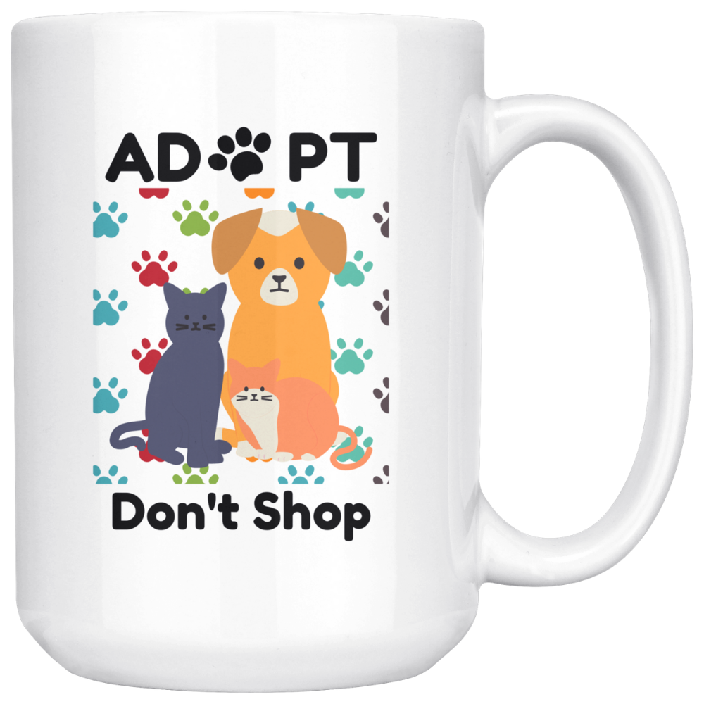 adopt don't shop coffee mug 15oz mug