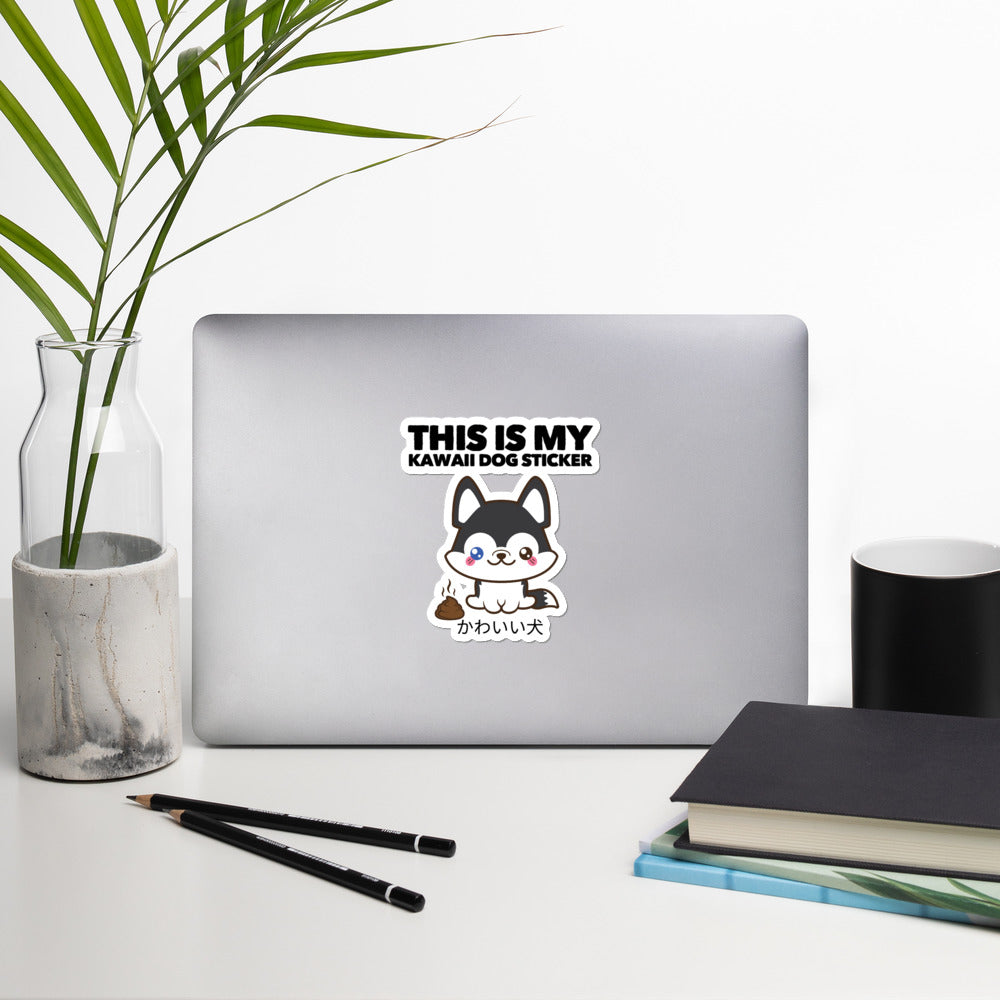 This Is My Kawaii Dog Shirt Husky on Bubble-Free Kawaii Dog Stickers
