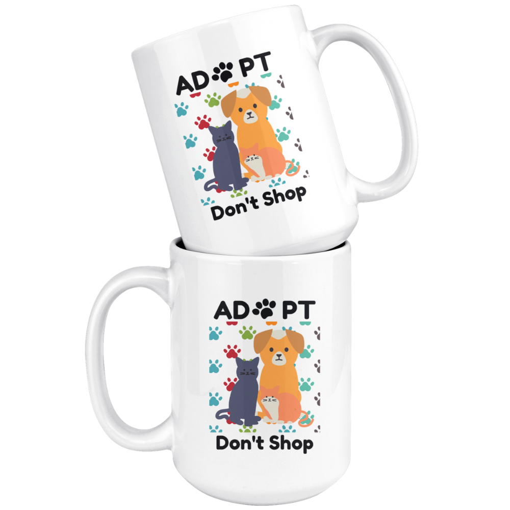adopt don't shop coffee mug