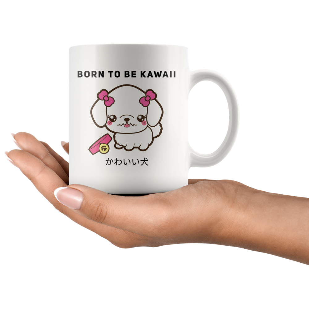 Born To Be Kawaii Poodle Coffee Mug, 10oz