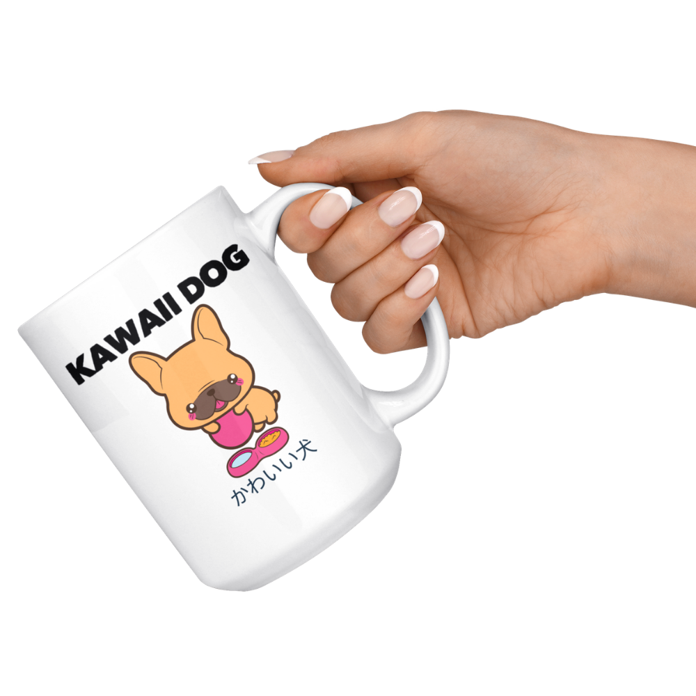 Kawaii Dog Frenchie Coffee Mug, 15oz