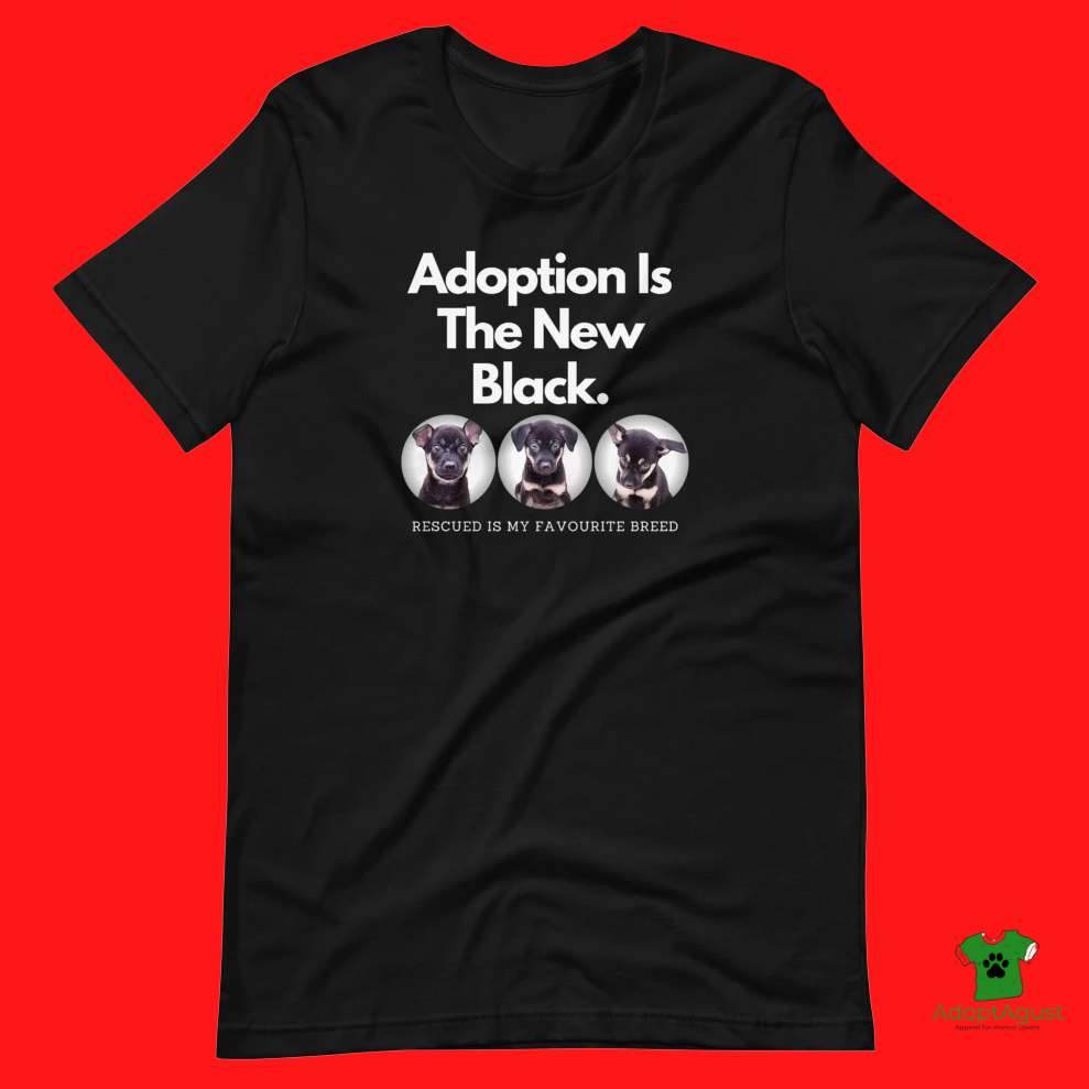 Adoption Is The New Black, Short-Sleeve Unisex T-Shirt, Black 