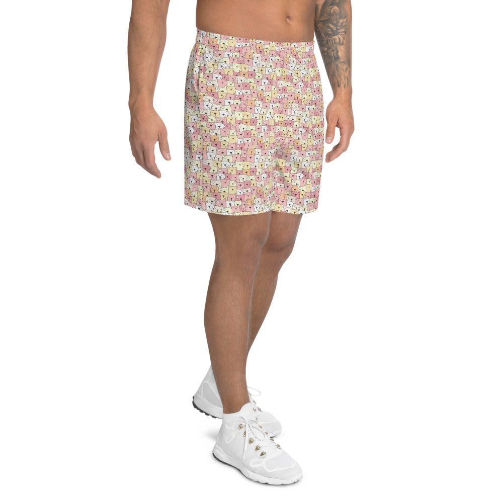 Pink Funny Dogs on Men's Athletic Mens Shorts For Dog Dads 