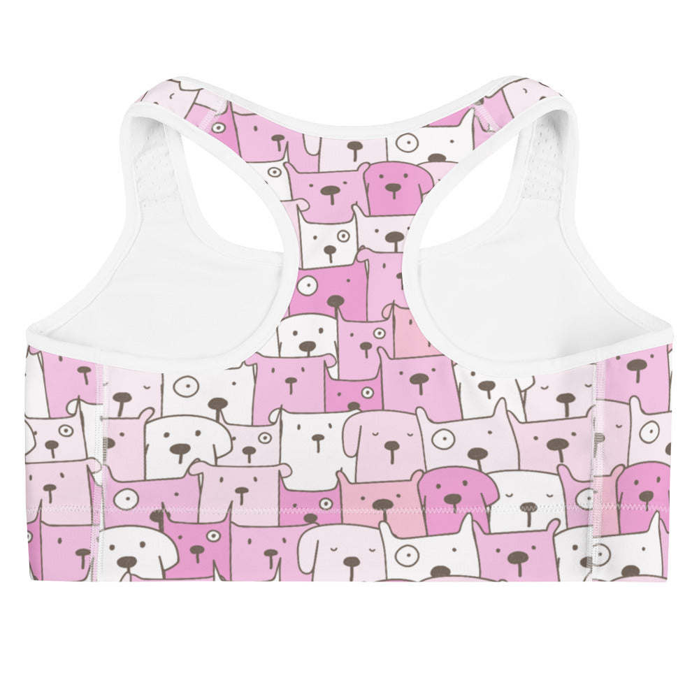 Funny Dogs Sports Bras - Pink