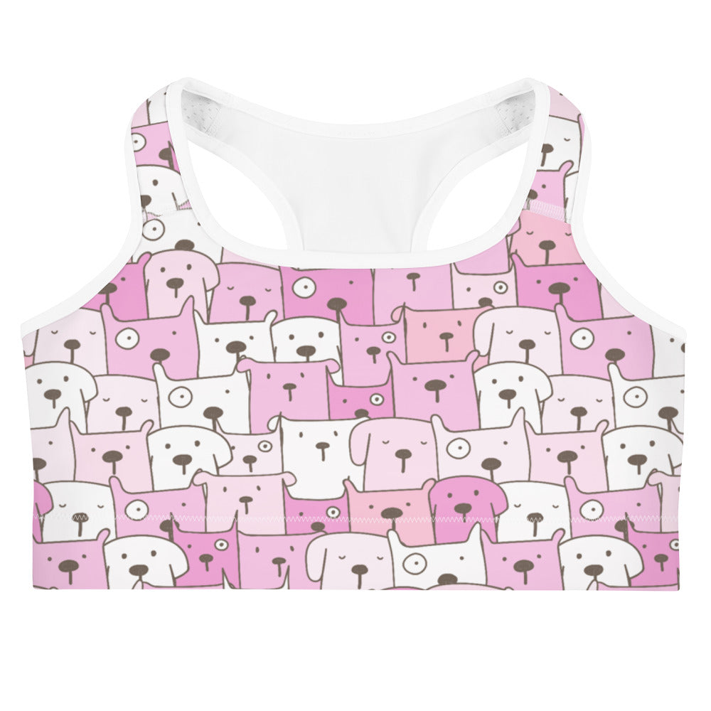 Red Funny Dogs on Sports Bras, Dog Mom Apparels – AdoptAgust