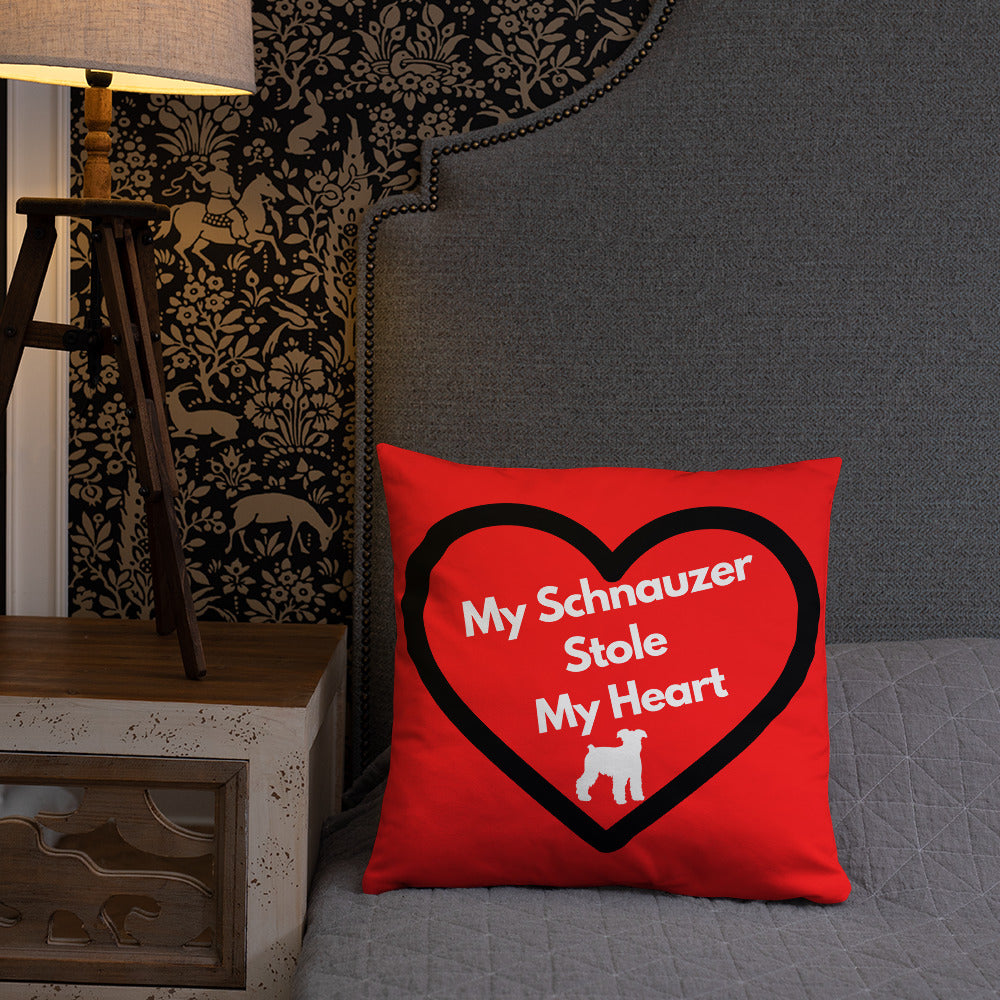 Red Pillow For Schnauzer Dog Lovers, Dog Lover Pillows
