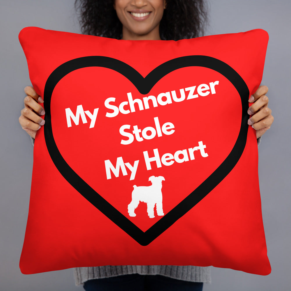 Red Pillow For Schnauzer Dog Lovers, Dog Lover Pillows