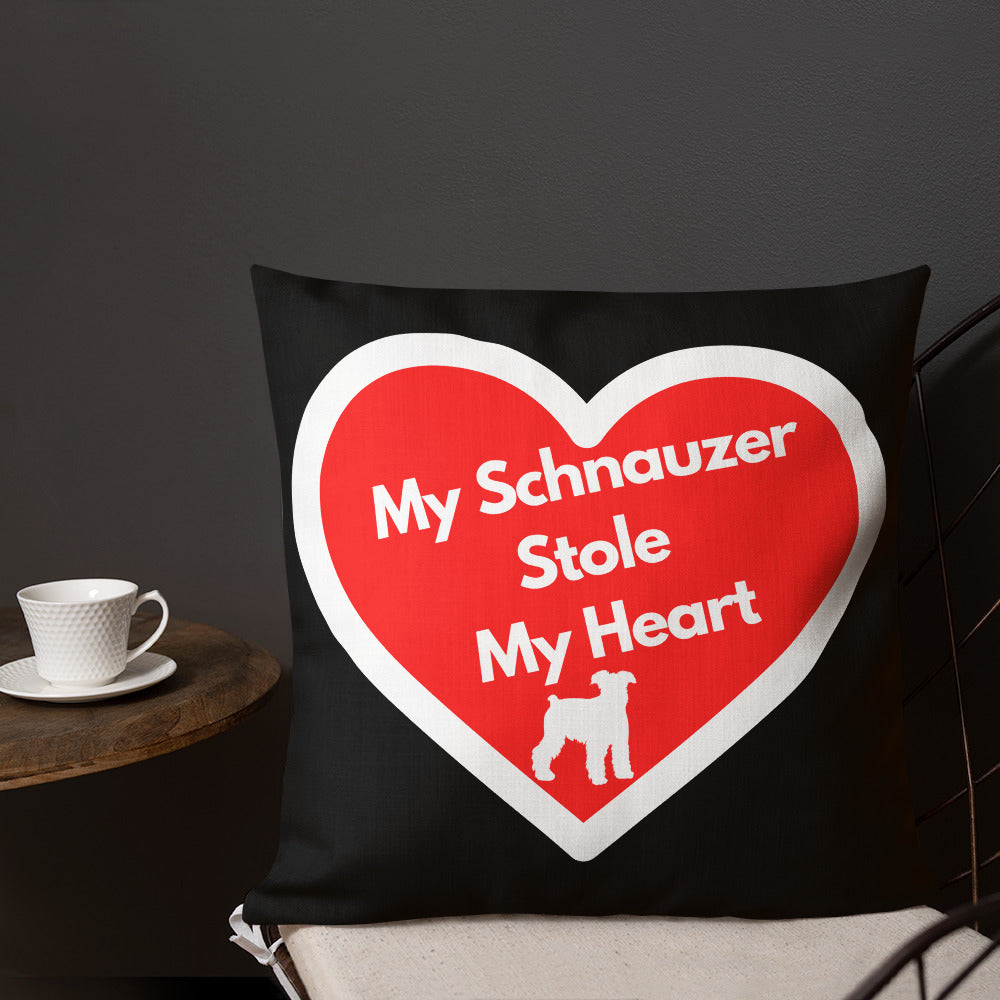 Black Pillow For Schnauzer Dog Lovers, Dog Lover Pillows