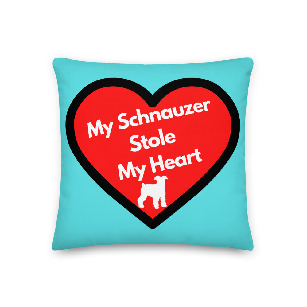 Blue Pillow For Schnauzer Dog Lovers, Dog Lover Pillows