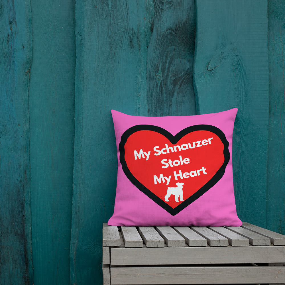 Pink Pillow For Schnauzer Dog Lovers, Dog Lover Pillows