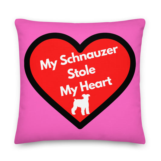 Pink Pillow For Schnauzer Dog Lovers, Dog Lover Pillows