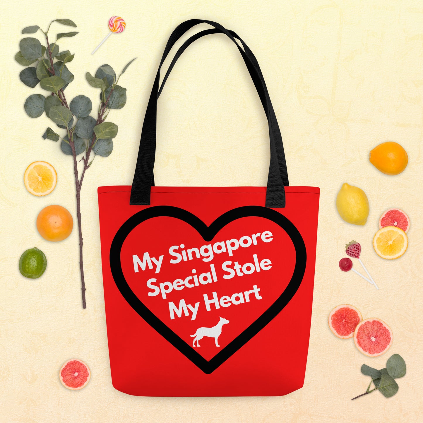 My Singapore Special Stole My Heart, Tote Bag For Dog Lovers