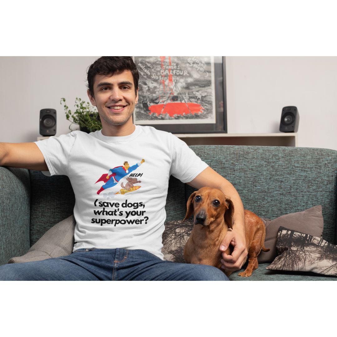 I Save Dogs on Short-Sleeve Unisex T-Shirt, Dog Rescue Shirt