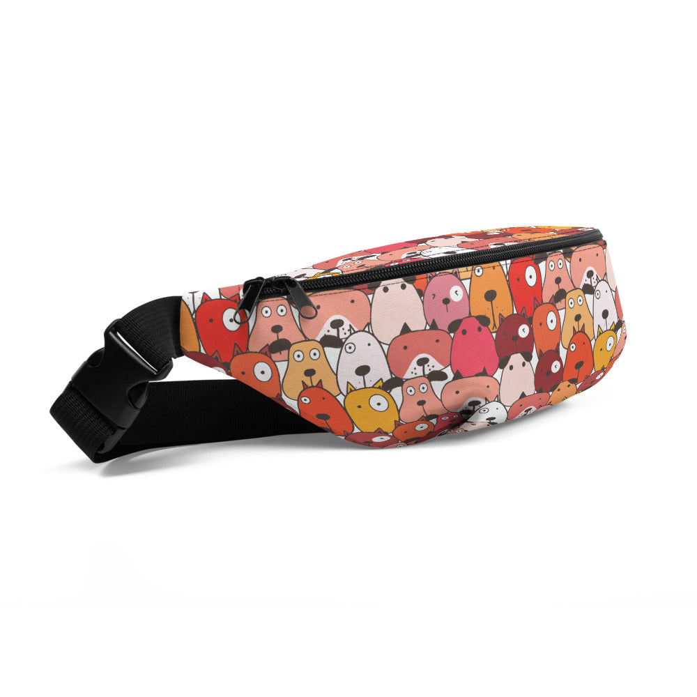 Funny Dogs Red Fanny Pack