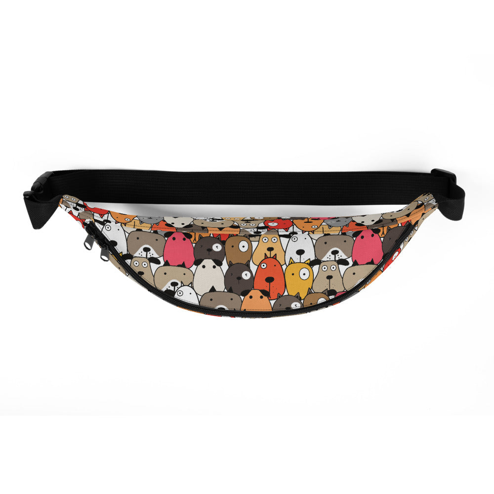 Crazy Eye Dogs Red Fanny Pack