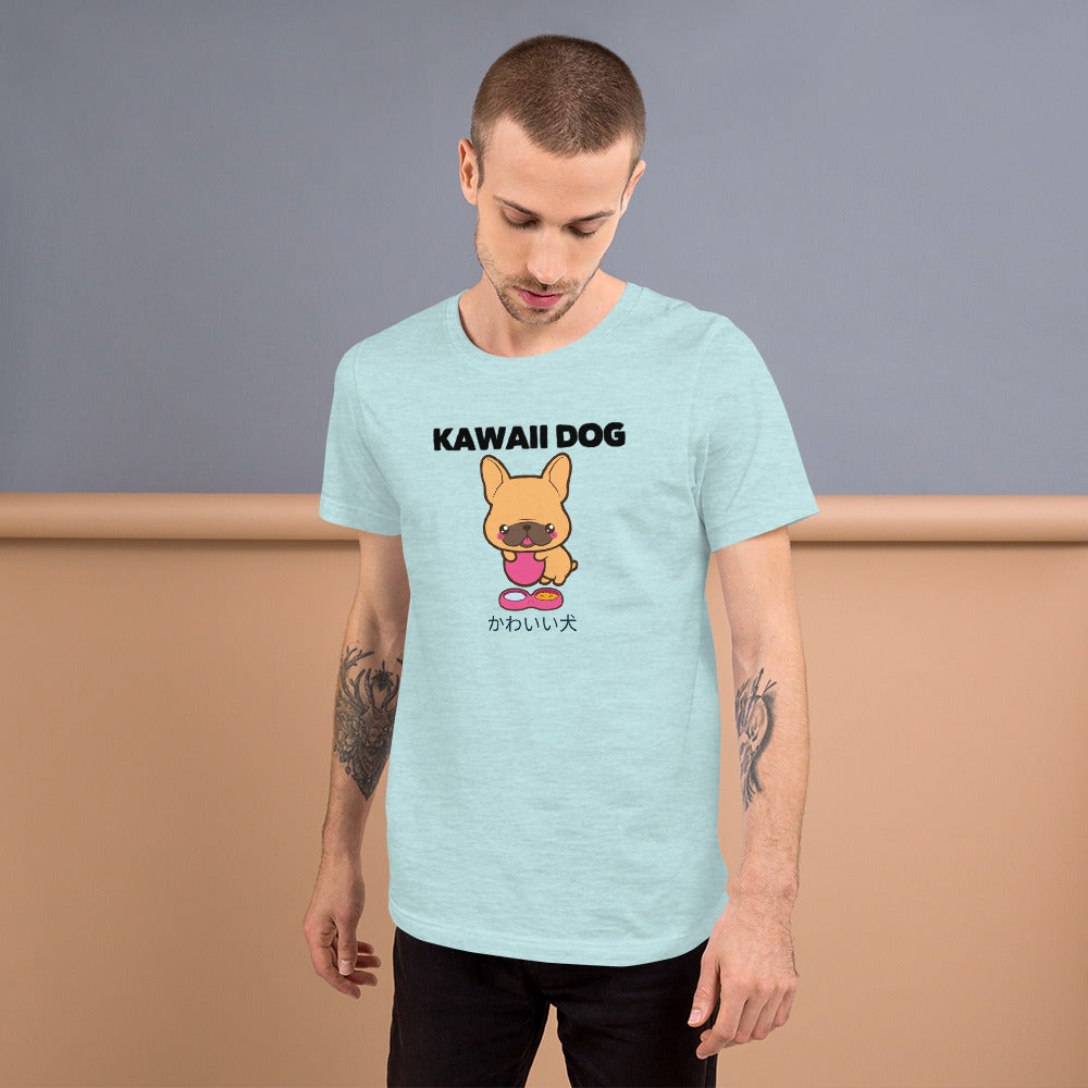 Kawaii Dog Frenchie, Short-Sleeve Unisex T-Shirt