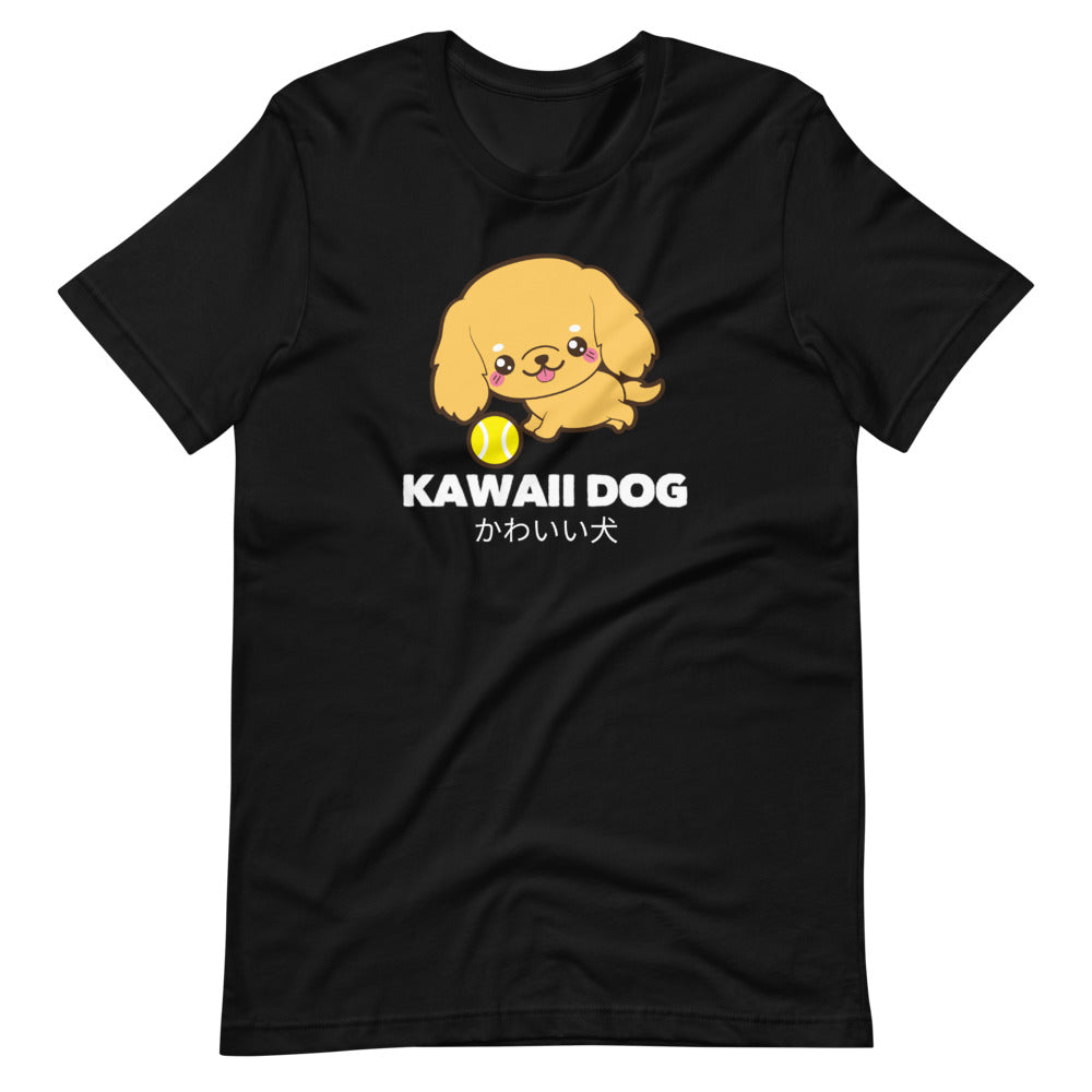Kawaii Dog Corker Spaniel, Short-Sleeve Unisex T-Shirt, Black
