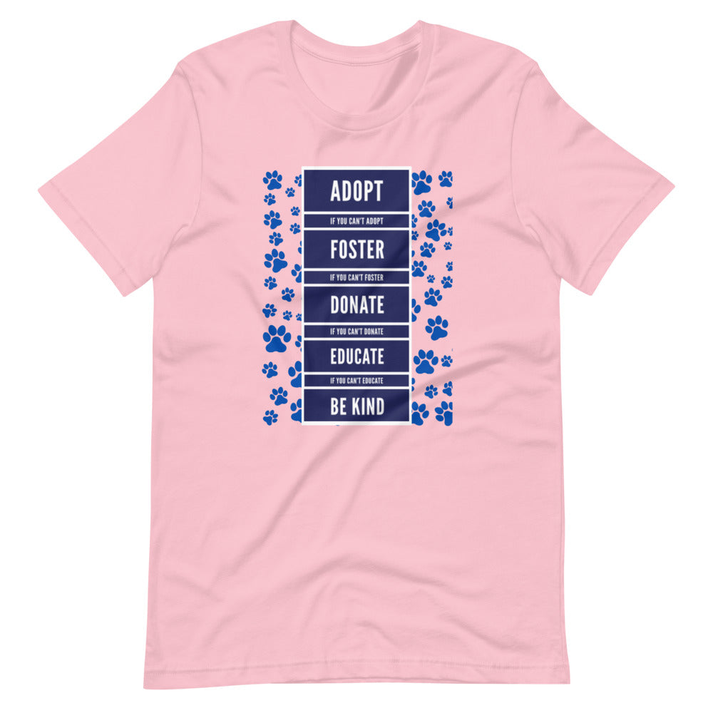 Be Kind To Animals, Short-Sleeve Unisex T-Shirt, Pink