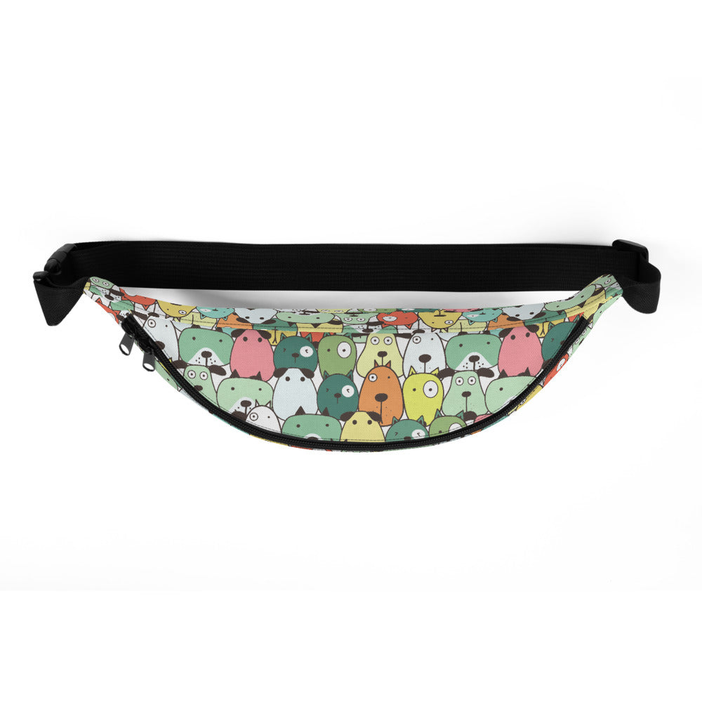 Funny Dogs Green Fanny Pack