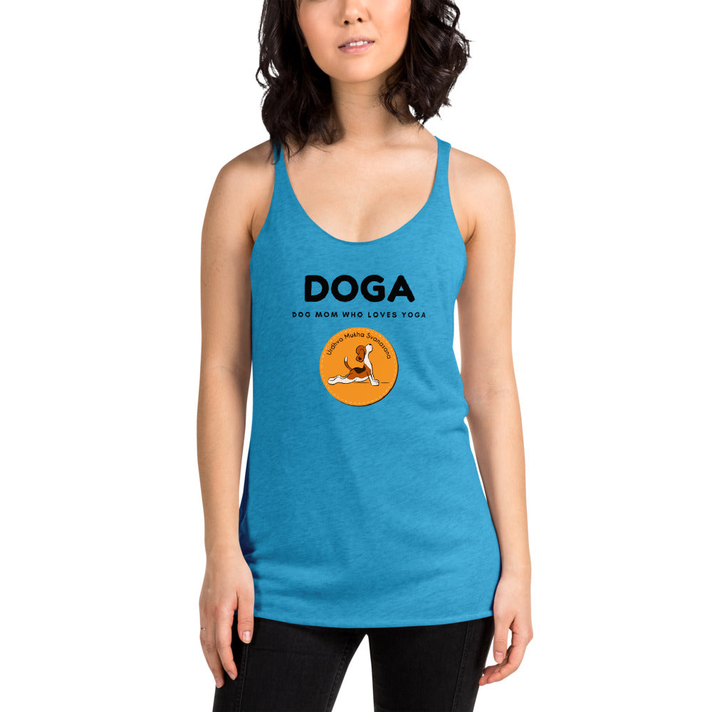 DOGA Dog Mom Who Loves Yoga Women's Racerback Tank