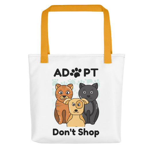 Adopt, Don't Shop Tote Bags - White