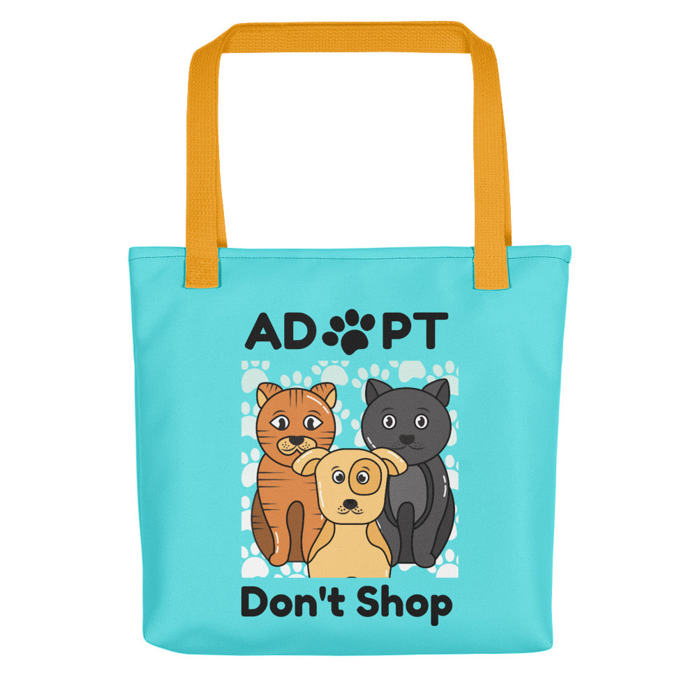 Adopt, Don't Shop, Tote Bags - Blue